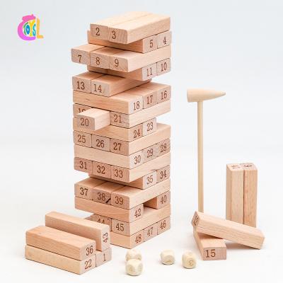 China DIY TOY High Quality digital cut out blocks toys children's early education leisure parent-child educational wooden stacking desktop toys for sale