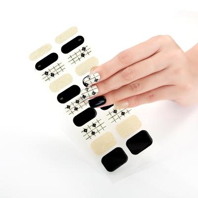 China Easy Apply And Remove Non-Toxic Treated Popular Wholesale Custom Gel Nail Sticker Nail Polish Gel Sticker for sale