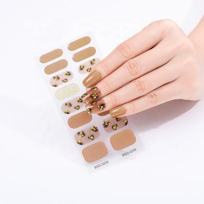 China Easy Apply and Remove Factory OEM Gel Nail Sticker Decoration Full Wraps French Sticker Nail Stickers for sale