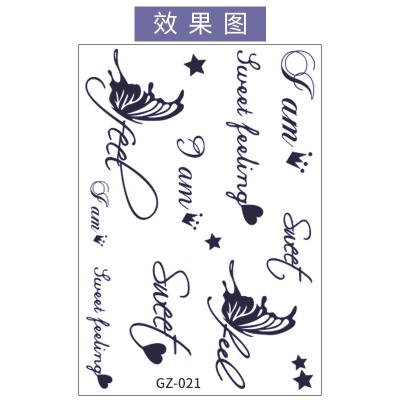 China Cool Design English Letters Temporary Waterproof Semi Permanent Temporary Tattoo Sticker for sale