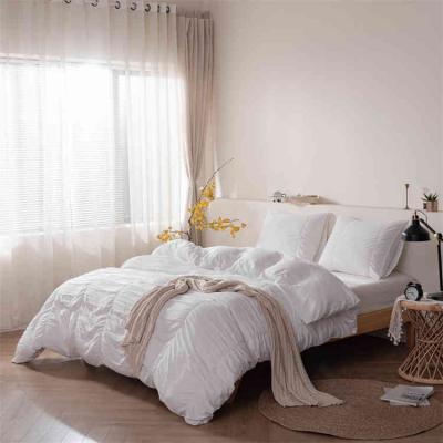 China Sale Nondisposable Warm Soft Cozy Home Textile Duvet Cover 100% Polyester Comforter Bedding Set White For Home Hotel for sale