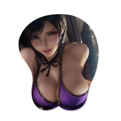 China 3D Breast Nerd Gaming Beauty Final Fantasy VII Wrist Rest FF7 Anime Mouse Pad Tifa Oppai Sexy HEATER Mouse Pad 280g 320g for sale