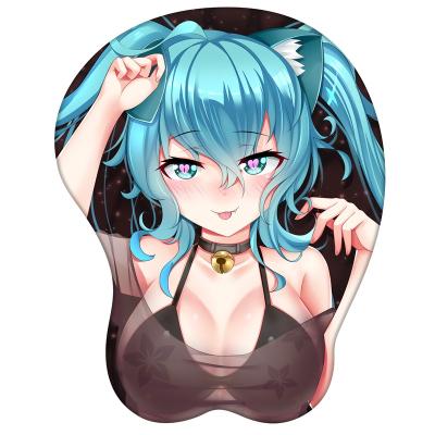 China 3D HEATER Oppai Miku With Hatsune Breast Wrist Rest 280g 320g Custom Game Sexy Beauty Nerd Mousepads for sale