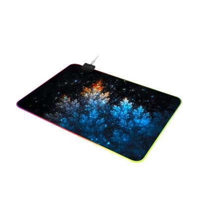 China Factory Wholesale RGB LED Light Desktop Computer Wrist Rest Support Rubber and Cloth Mouse Pad for sale