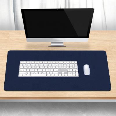 China Two Colors Double Sided Leather Factory Customize Computer Mat Waterproof Desk Mat Non Slip Leather Mouse Pad for sale