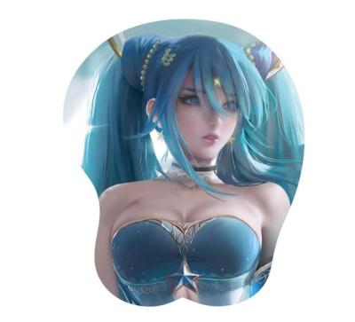 China Mouse pad 190*230 sublimation OEM cartoon breast girl sexy gel 3d wrist rest mouse pad PASSIONATE gamer mouse pad for sale