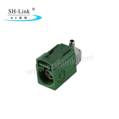 China Fakra Automotive Crimp RF Female Connector Right Angle B To RG174 RG316 Cable for sale