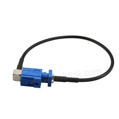 China Female RF 90 Degree FAKRA C Blue To FAKRA C Blue With Cable Assembly RG174 for sale