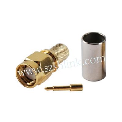 China RF Crimp Solder SMA Male Connector For LMR-240 KSR-240 Coaxial Cable for sale