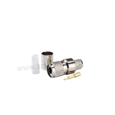 China TNC RF Crimp Solder Male Connector For KSR-400 LMR-400 RG8 Coaxial Cable for sale