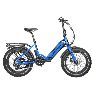 China Aluminum alloy super power fat tire 20 inch e bike 500w 750W folding electric bike hidden battery ebike mountain e-bike for sale