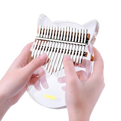 China Bear or Cat 17 Key Single Premium Acrylic Transparent Kalimba Treelf Music Set for sale