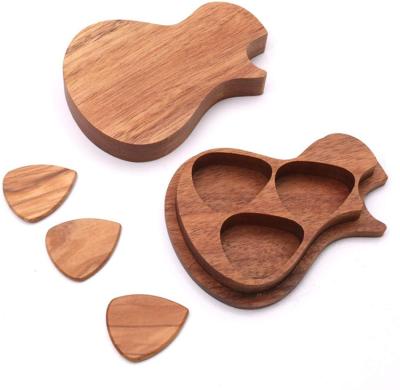 China GUITAR New Arrival Professional Solid Wood Processing Custom Acacia Wood Guitar Picks 3 Picks Set for sale