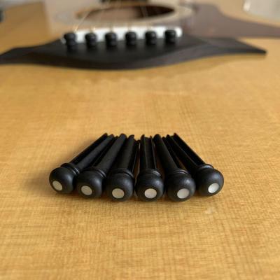 China Black Ebony Acoustic Guitar Bridge Pin Bridge Pins Cone 6pcs Wholesale Acoustic Guitar Parts GUITAR for sale