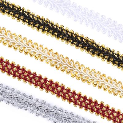 China Sustainable Silver Metallic Gimp Braid Lace Trim DIY Wedding Bridal Crafts Centipede Ribbon Lace For Sewing Costume for sale