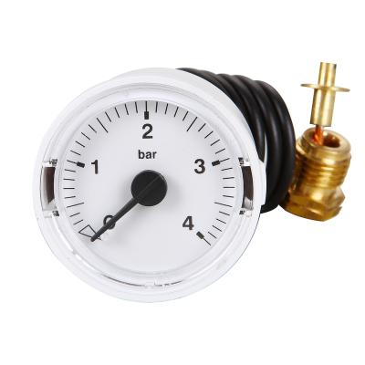 China Capillary Plastic Shell Capillary Plastic Pressure Gauge For Wall Hanging Stove With 4 Bar for sale