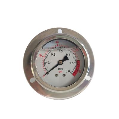 China cheap and good quality oil filled pressure gauge with front flange pressure gauge with axial NY-044 for sale