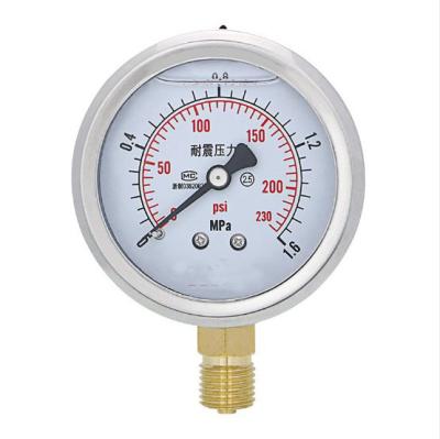 China Machine Equipment Good Quality Liquid Oil Filling Pressure Gauge , Stainless Steel Pressure Meter for sale