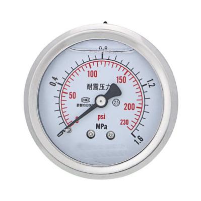 China Machine Equipment Shangrao Petroleum Liquid Filling Axial Pressure Gauge , Stainless Steel Pressure Meter for sale