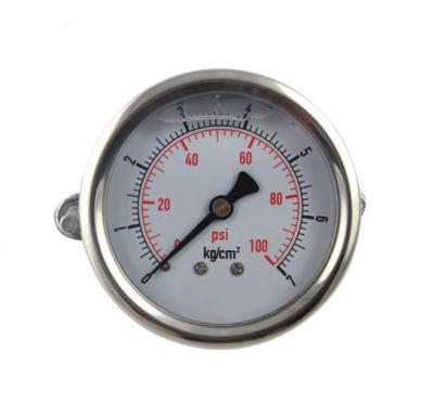 China Wholesale Machine Equipment Bracket Stainless Steel Axial Pressure Gauge , Capsule Pressure Gauge for sale