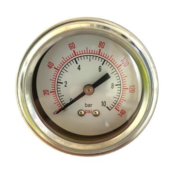 China Machine Cheap Silver Iron Case Pressure Indicator Equipment 10KGS 40MM Color Instrument Bracket Axial Pressure Measuring Meter for sale