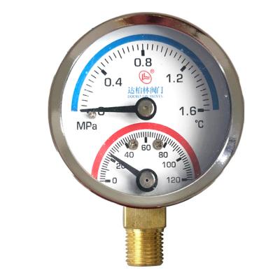 China Dual Temperature Gauge Pressure Thermometer Display Meter For Floor Heating NY-Y50 for sale