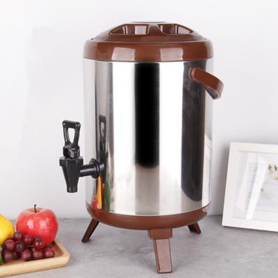 China Stocked Chaozhou Milk Tea Stainless Steel Barrel Heat Insulation Double Wall Insulated Milk Tea Coffee Barrel With Faucet for sale