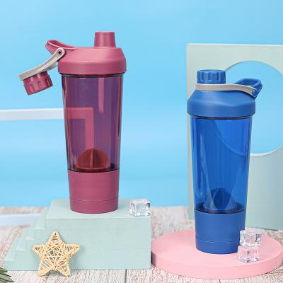 China 2022 New Arrival Viable Custom Logo Gym Mixer Plastic Portable Shaker Bottle With Ball And Storage Box for sale