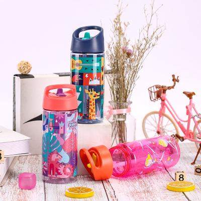 China 2020 New 14oz New Design Kids Viable Cute Sustainable Plastic Tritan Water Bottle BPA Free With Straw for sale