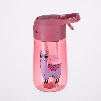 China Sustainable LFGB personalized 420ml cartoon tritan plastic sport drinking water bottle for kids with straw for sale