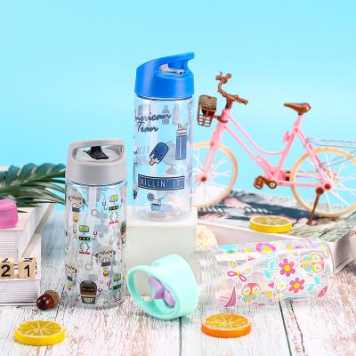 China 2021 New Design Viable Cheap Sport Bulk Sale Kids BPA Free Free Plastic Water Bottle With Straw for sale