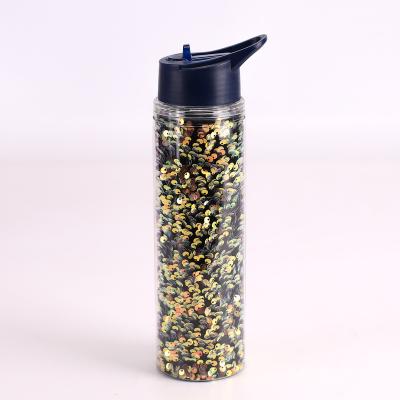 China Sustainable Custom Logo Custom Double Wall Insulated Plastic Drinking Water Bottle With Straw for sale