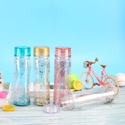 China Sustainable Wholesale Sport Double Wall Insulated Glitter Plastic Drinking Water Bottles With Custom Logo for sale