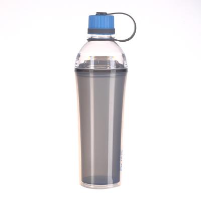 China 750ml PP Sustainable Portable Cheap Dual Wall Sport Plastic Water Bottle With Handle for sale