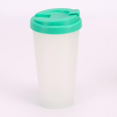 China Eco-friendly Stocked Coloful Water Bottle 470ml Water Bottle Wholesale Plastic Cup PP Plastic Coffee Cup for sale