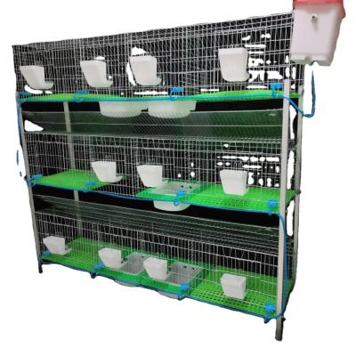 China Poultry Rabbit Factory Viable 3 Cell Layers 12 Cages Cheap Rabbit Cages Breeding for sale