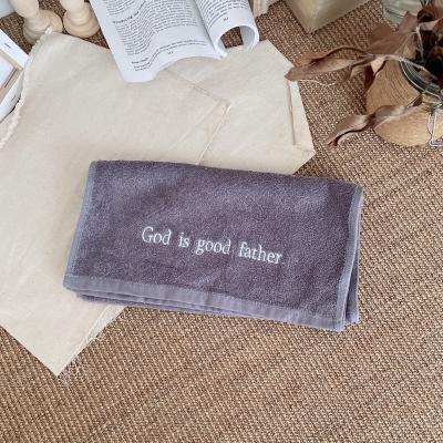 China Three Color Viable God Is Good Father Cotton Towel for sale