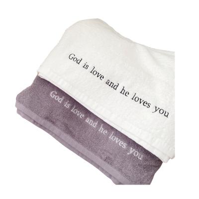 China Hypoallergenic God (in two colors) is love and he loves you. Bath towel for sale