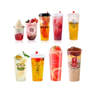 China Transparent DOUBLE WALL 90/95mm Boba Juice Plastic Bubble Tea Cup for sale