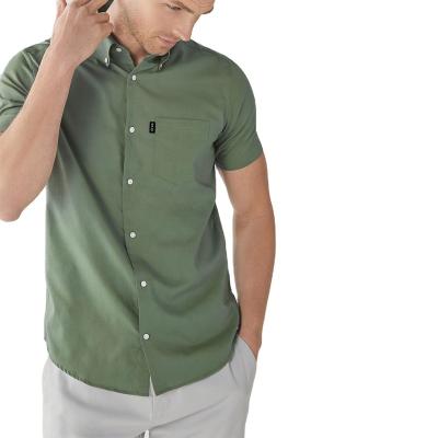 China Army green mens designer shirts designers shirts OEM custom label casual anti-pilling casual fashion shirt for sale