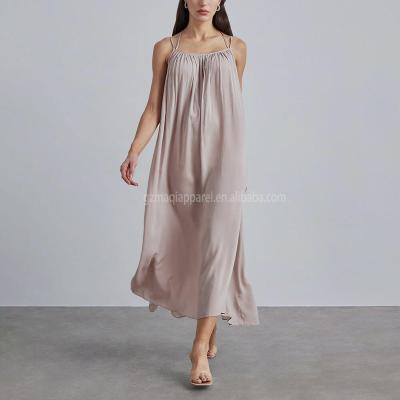 China 2022 Spring Summer Anti-Static Fashionable Slim No Sleeve Sexy Custom Label Elegant Casual Dresses Women Long for sale