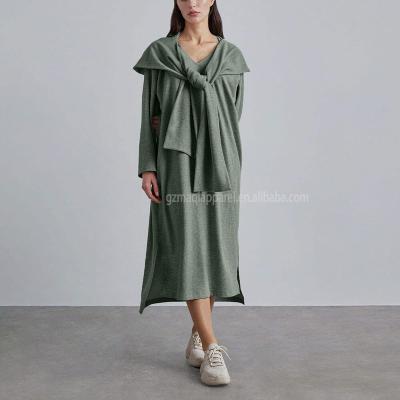 China Factory Customized Size Loose Fit Anti-Static Plus Size Homewear Dress Woman Casual Autumn Winter Warm Dresses for sale