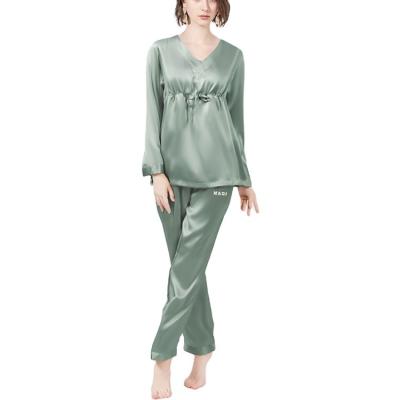 China OEM QUICK DRY ODM Custom Design Women Satin Pajamas Casual Home Wear Sleepwear Designer Pajamas Two Piece Set for sale