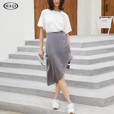 China Latest Design Fashion Anti-Static Pleated Skirt Knee Length High Waist Casual Streetwear Women Simple Skirts for sale