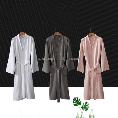 China Plus size unisex luxury 100% cotton woven four seasons cotton cutpile long robes, bathrobe hotel, long robes, pajamas, sleepwear, with belt for sale