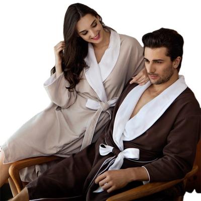 China Customized Plush QUICK DRY Striped Microfiber Unisex Luxury 5 Star Spa Robe Hotel Bathrobe for sale