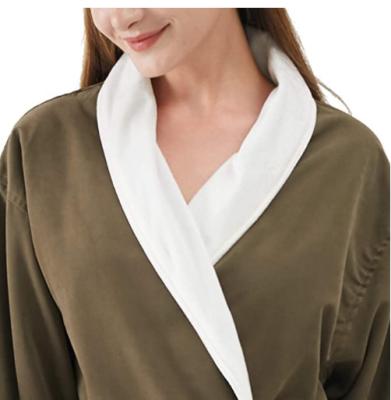 China Luxury QUICK DRY Terry Lined Microfiber Hotel Robe Spa Bathrobe With Customize Logo for sale