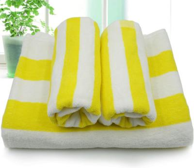 China Hut QUICK DRY Oversized Stripe Plush Custom 100% Cotton Beach Towel for sale