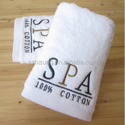 China QUICK DRY Pure Cotton Terry Spa Towel Set With Custom Embroidery Logo for sale