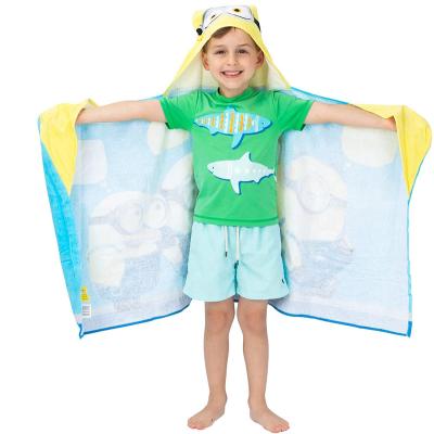 China QUICK DRY custom design cotton 100% breathable children beach soft cotton hooded towel wrap for sale